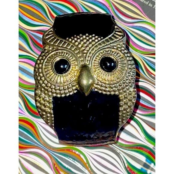 Vintage “Bubo” Athena Greek Owl Oversized Cuff - Picture 1 of 16